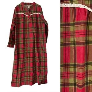 Cozee Corner Women's Medium Nightgown 100% Cotton Grandma Plaid XLENT Condition